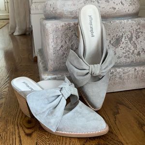 Jeffrey Campbell Gray Suede Mules SZ 6